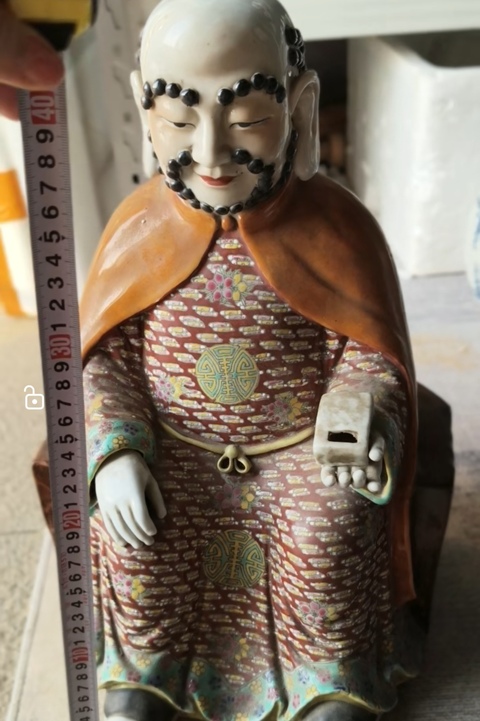 古玩陶瓷粉彩雕像真品鑒賞圖