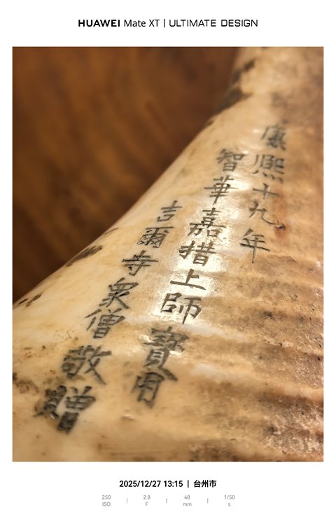 古玩雜項現代仿刻清代老法螺真品鑒賞圖