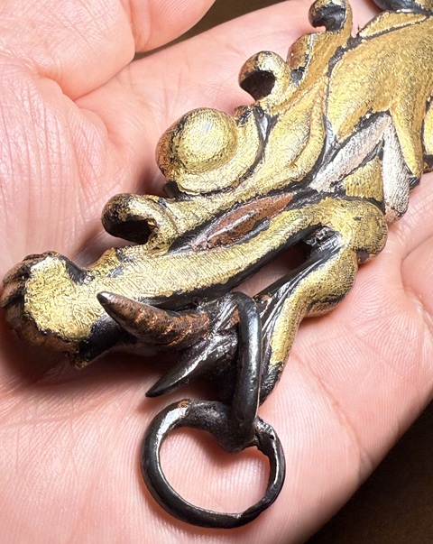 古玩雜項鎏金龍形掛飾真品鑒賞圖