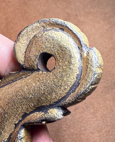 古玩雜項鎏金龍形掛飾真品鑒賞圖