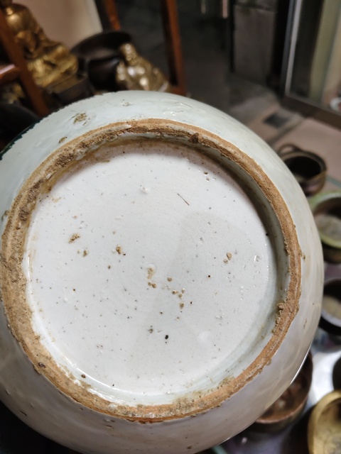 古玩陶瓷青花五彩西瓜罐真品鑒賞圖