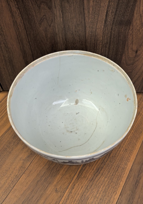 古玩陶瓷明晚期青花（神舟幻想）案缸拍賣，當前價格18888元