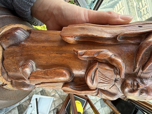 古玩雜項竹雕壽星（童子獻壽）真品鑒賞圖