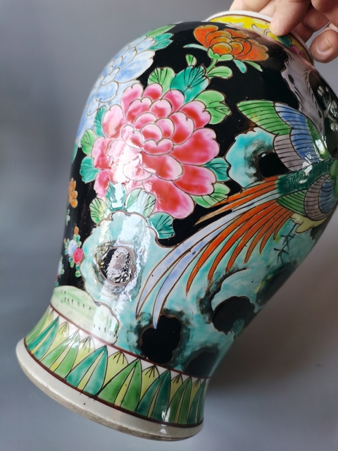 古玩陶瓷民國粉彩將軍罐真品鑒賞圖