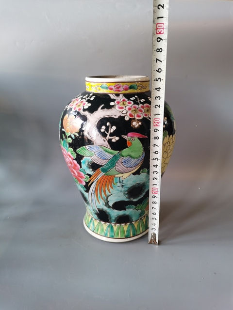 古玩陶瓷民國粉彩將軍罐真品鑒賞圖