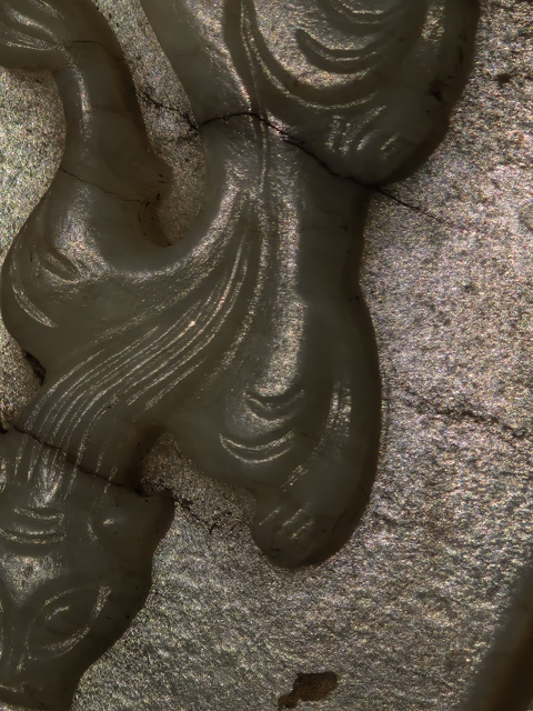 古玩玉器螭龍勒子真品鑒賞圖