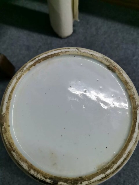 古玩陶瓷粉彩仙鶴牡丹紋冬瓜罐真品鑒賞圖