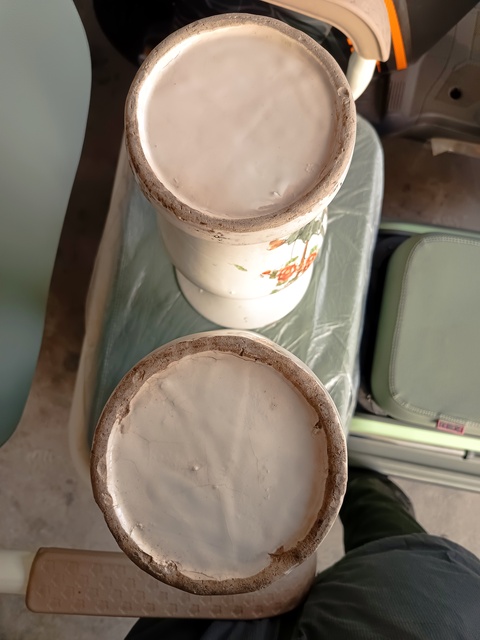 古玩陶瓷民國磁柳樹黃鶯花觚真品鑒賞圖