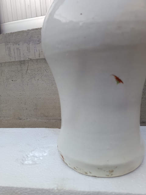 古玩陶瓷民國磁柳樹黃鶯花觚真品鑒賞圖