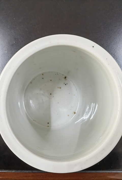 古玩陶瓷五彩扎道海水龍紋筆筒真品鑒賞圖