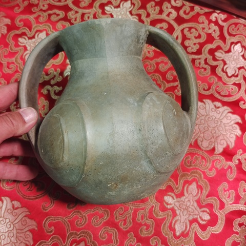 古玩陶瓷陶羊頭罐真品鑒賞圖