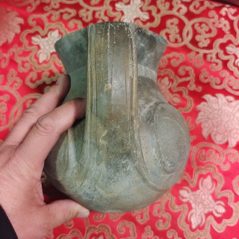 古玩陶瓷陶羊頭罐真品鑒賞圖