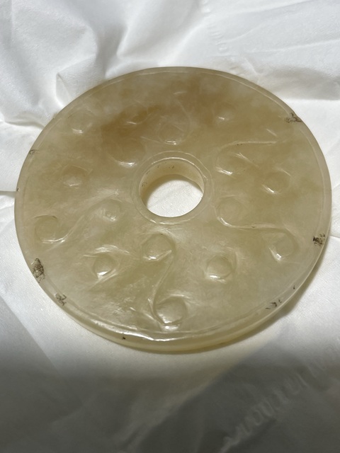 古玩玉器清代和田玉璧真品鑒賞圖