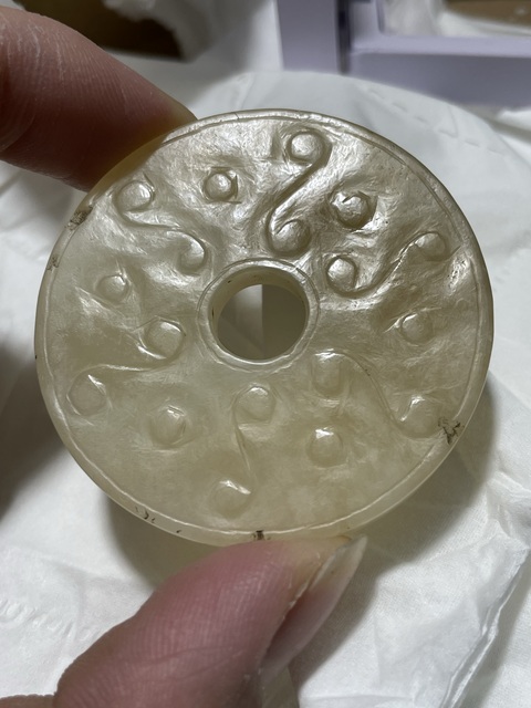 古玩玉器清代和田玉璧真品鑒賞圖