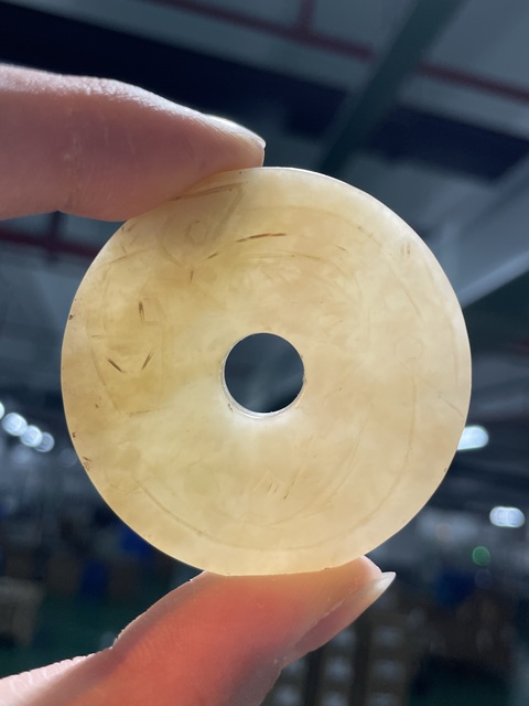 古玩玉器清代和田玉璧真品鑒賞圖