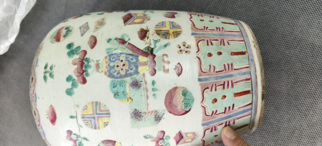 古玩陶瓷同治粉彩冬瓜罐真品鑒賞圖