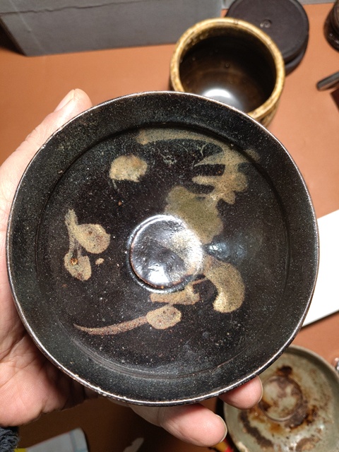 古玩陶瓷吉州窯月影梅茶盞真品鑒賞圖