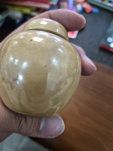 古玩陶瓷醬釉留白蓋罐真品鑒賞圖