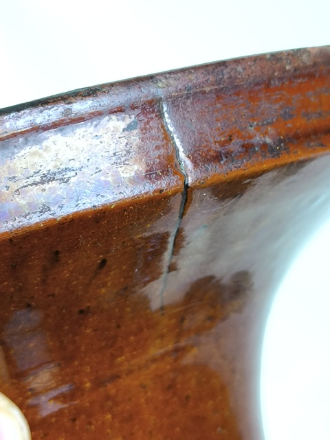 古玩陶瓷朱砂紅釉盤口瓶真品鑒賞圖