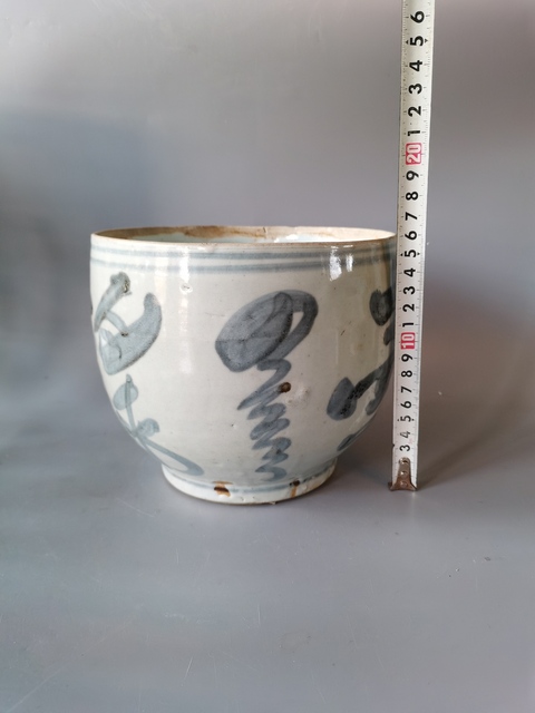 古玩陶瓷明晚青花福祿壽紋缽式碗拍賣，當前價格800元