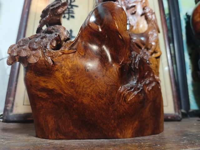 古玩雜項海黃木雕擺件真品鑒賞圖