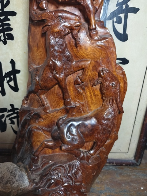 古玩雜項海黃木雕擺件真品鑒賞圖