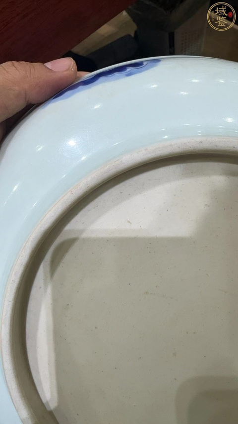 古玩陶瓷青花過墻龍紋盤，疑似復窯真品鑒賞圖