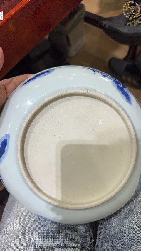 古玩陶瓷青花過墻龍紋盤，疑似復窯真品鑒賞圖