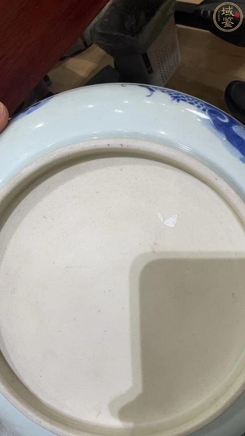 古玩陶瓷青花過墻龍紋盤，疑似復窯真品鑒賞圖