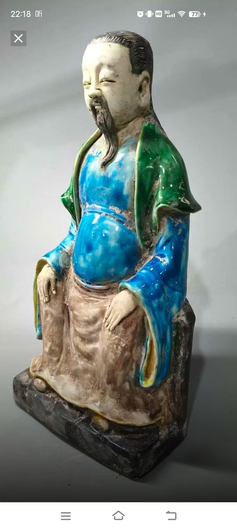 古玩陶瓷明代真武大帝塑像真品鑒賞圖