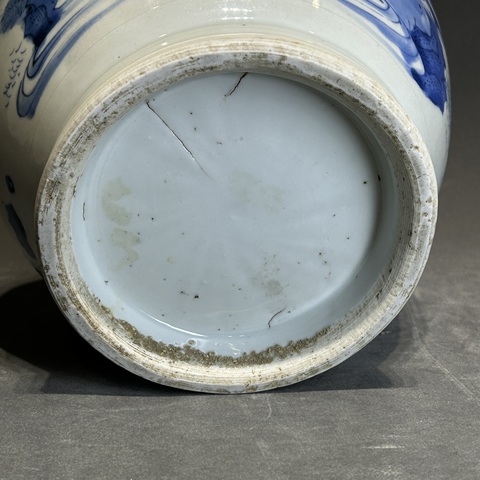 古玩陶瓷人物紋青花蓮子罐真品鑒賞圖