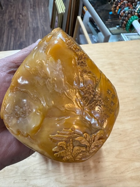 古玩雜項老撾田黃石擺件真品鑒賞圖