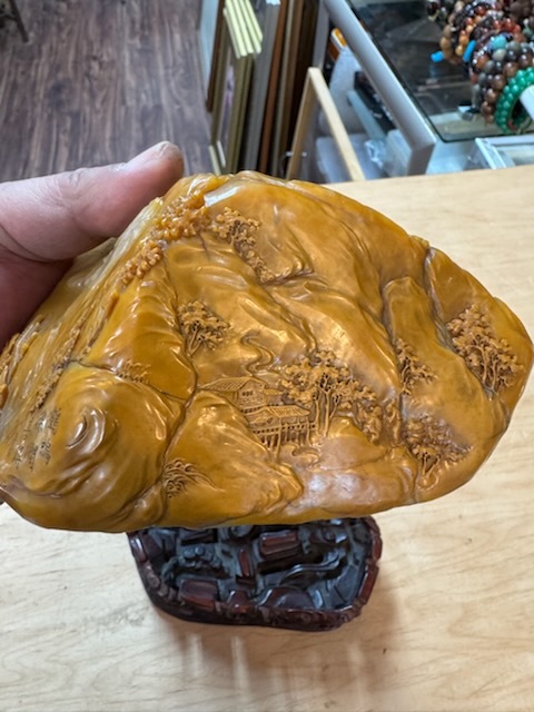 古玩雜項老撾田黃石擺件真品鑒賞圖