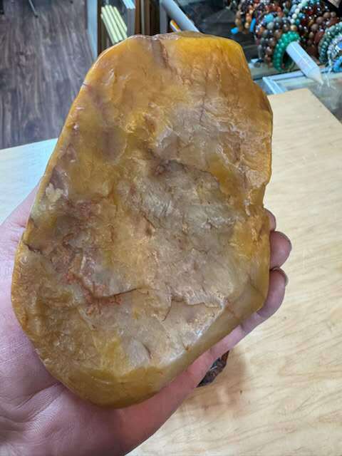 古玩雜項老撾田黃石擺件真品鑒賞圖