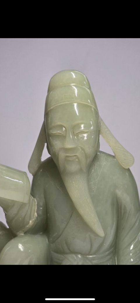 古玩玉器人物圓雕玉器擺件真品鑒賞圖