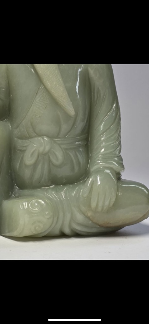 古玩玉器人物圓雕玉器擺件真品鑒賞圖