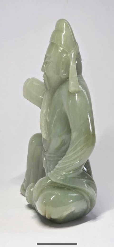 古玩玉器人物圓雕玉器擺件真品鑒賞圖