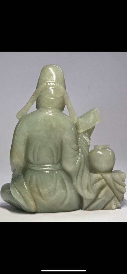 古玩玉器人物圓雕玉器擺件真品鑒賞圖