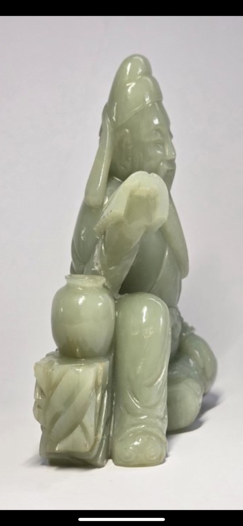 古玩玉器人物圓雕玉器擺件真品鑒賞圖