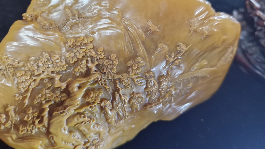 古玩雜項老撾田黃石擺件真品鑒賞圖