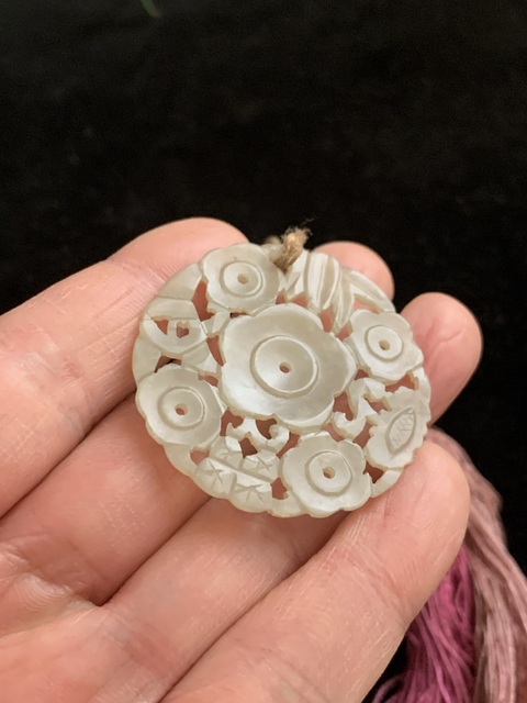 古玩玉器和田玉雕“花卉佩”真品鑒賞圖