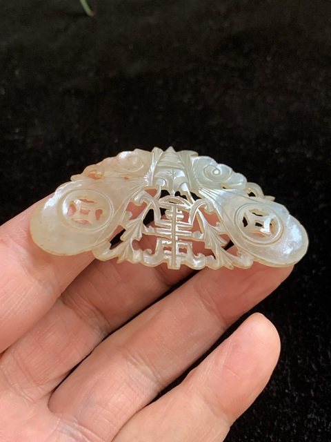 古玩玉器和田玉雕“蝴蝶佩”真品鑒賞圖