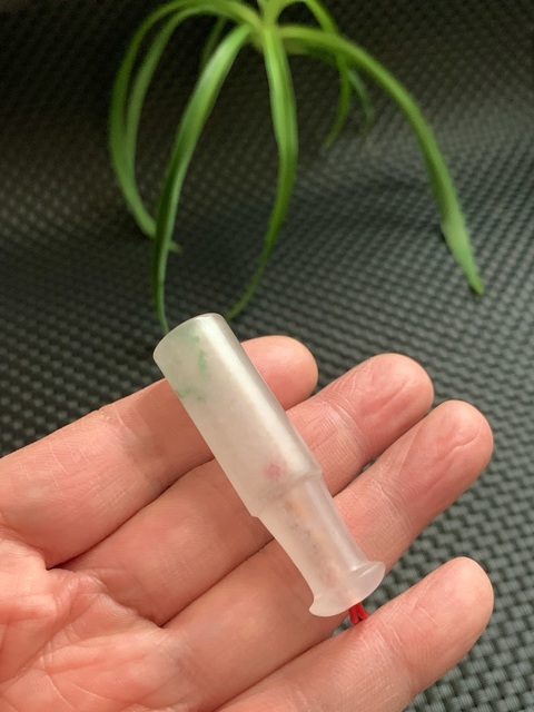 古玩玉器翡翠雕“素紋煙嘴”真品鑒賞圖