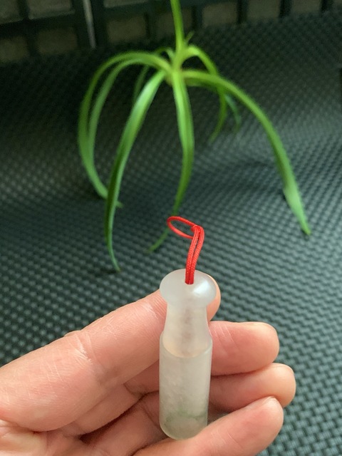 古玩玉器翡翠雕“素紋煙嘴”真品鑒賞圖