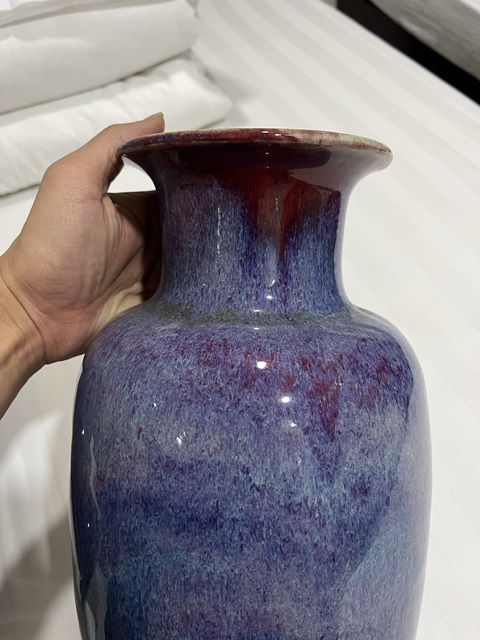 古玩陶瓷清晚期 窯變釉燈籠尊真品鑒賞圖