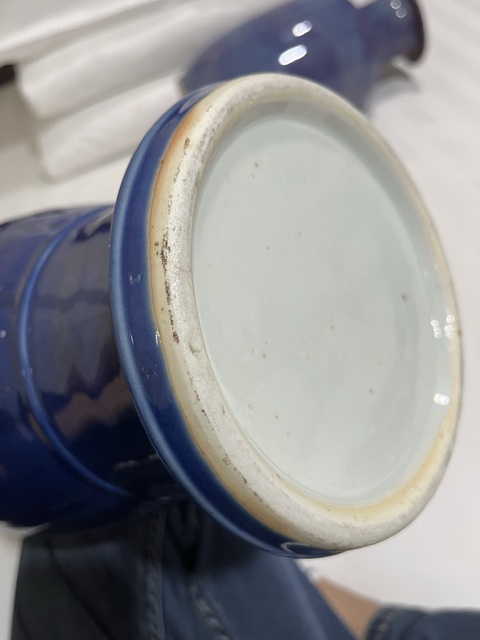 古玩陶瓷道光 霽藍釉雙耳瓶真品鑒賞圖