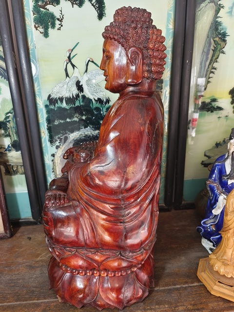 古玩雜項木雕佛像真品鑒賞圖