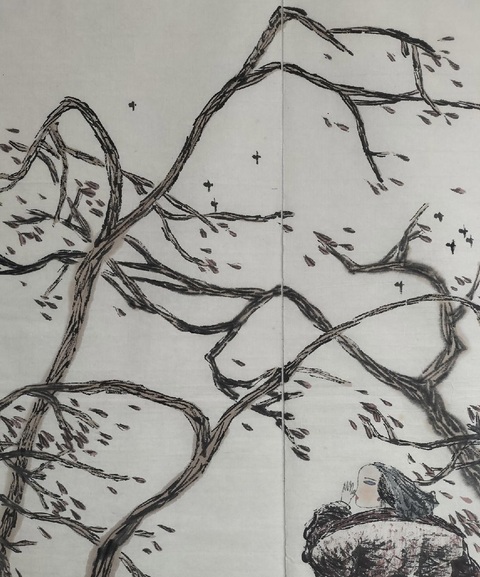 古玩字畫谷豐人物畫橫披真品鑒賞圖