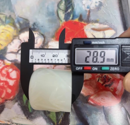 古玩玉器竹紋玉扳指真品鑒賞圖