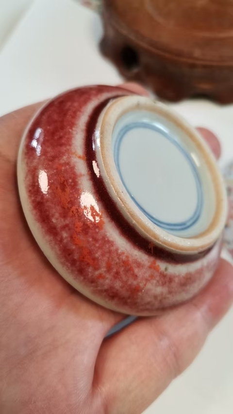 古玩陶瓷郎紅釉印盒真品鑒賞圖